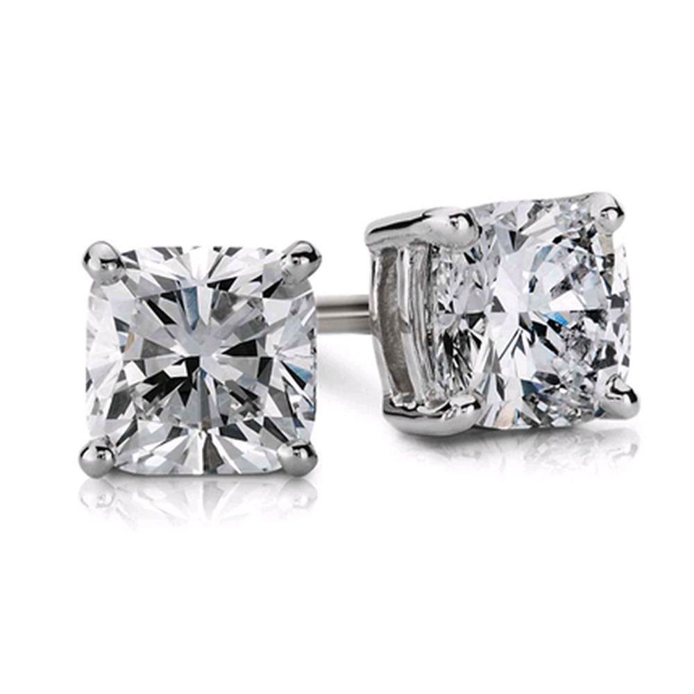 Cushion Shape Stud Earrings