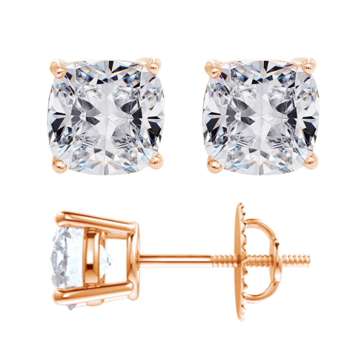 Cushion Shape Stud Earrings