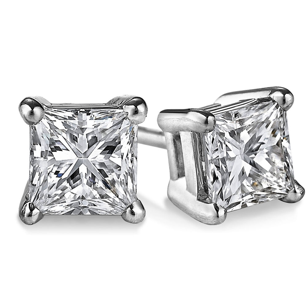 Princess Cut Stud Earrings