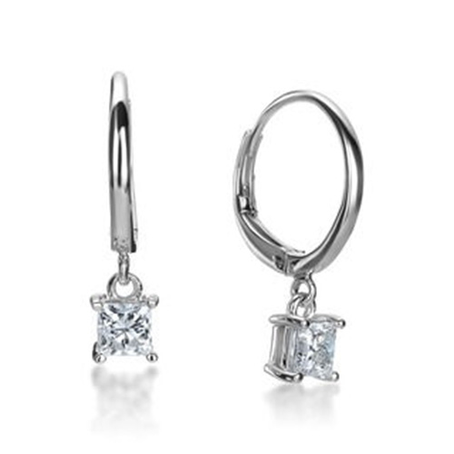 Dangling Princess Cut Earrings